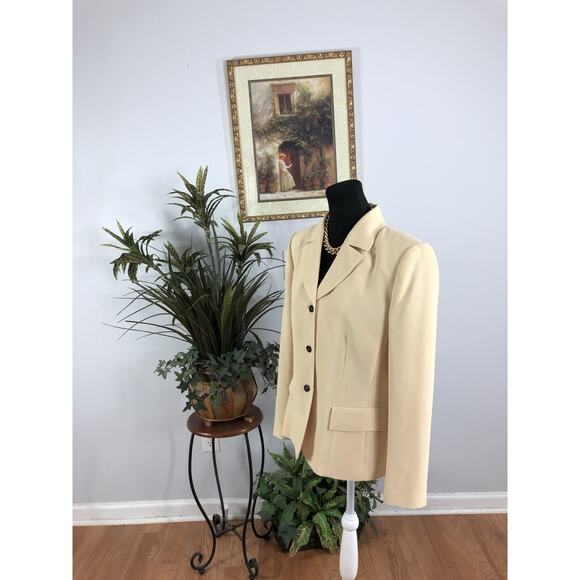 Le Suit Women Jacket 12 Mob Wife 3 Buttons Front Office Siren Lined Lapel - Picture 4 of 8
